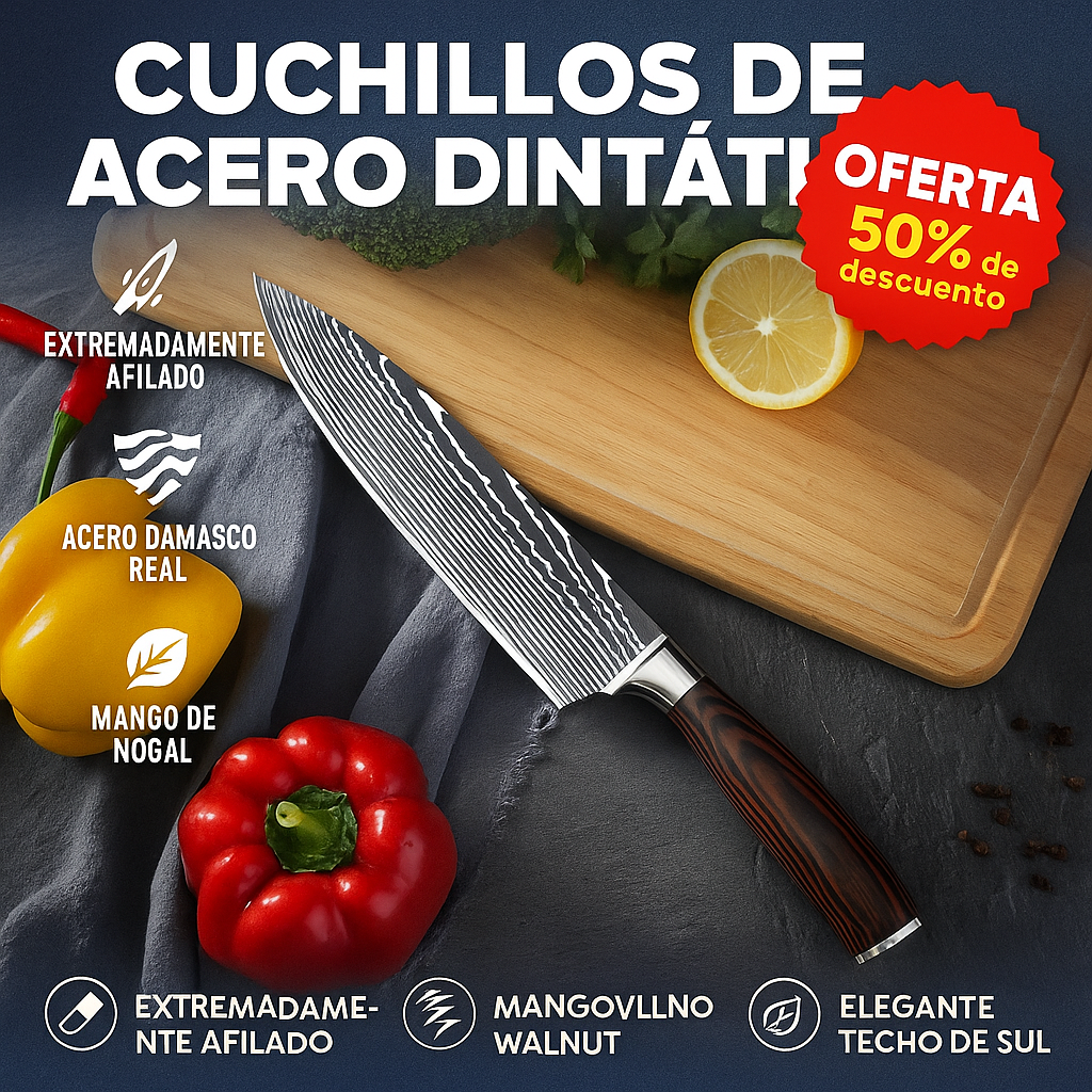 Cuchillo de Chef Profesional Damasco™ – Edición Premium - 20 cm