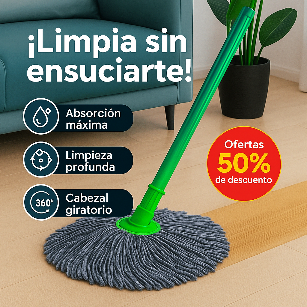 TRAPEADORA DE GIRO RÁPIDO CLEAN PRO™ CON GIRO AUTOMÁTICO