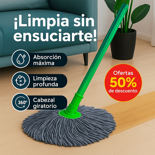 TRAPEADORA DE GIRO RÁPIDO CLEAN PRO™ CON GIRO AUTOMÁTICO