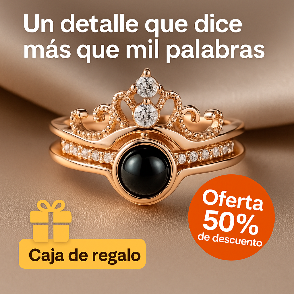 Anillo Te Amo 100 Idiomas + Caja de regalo