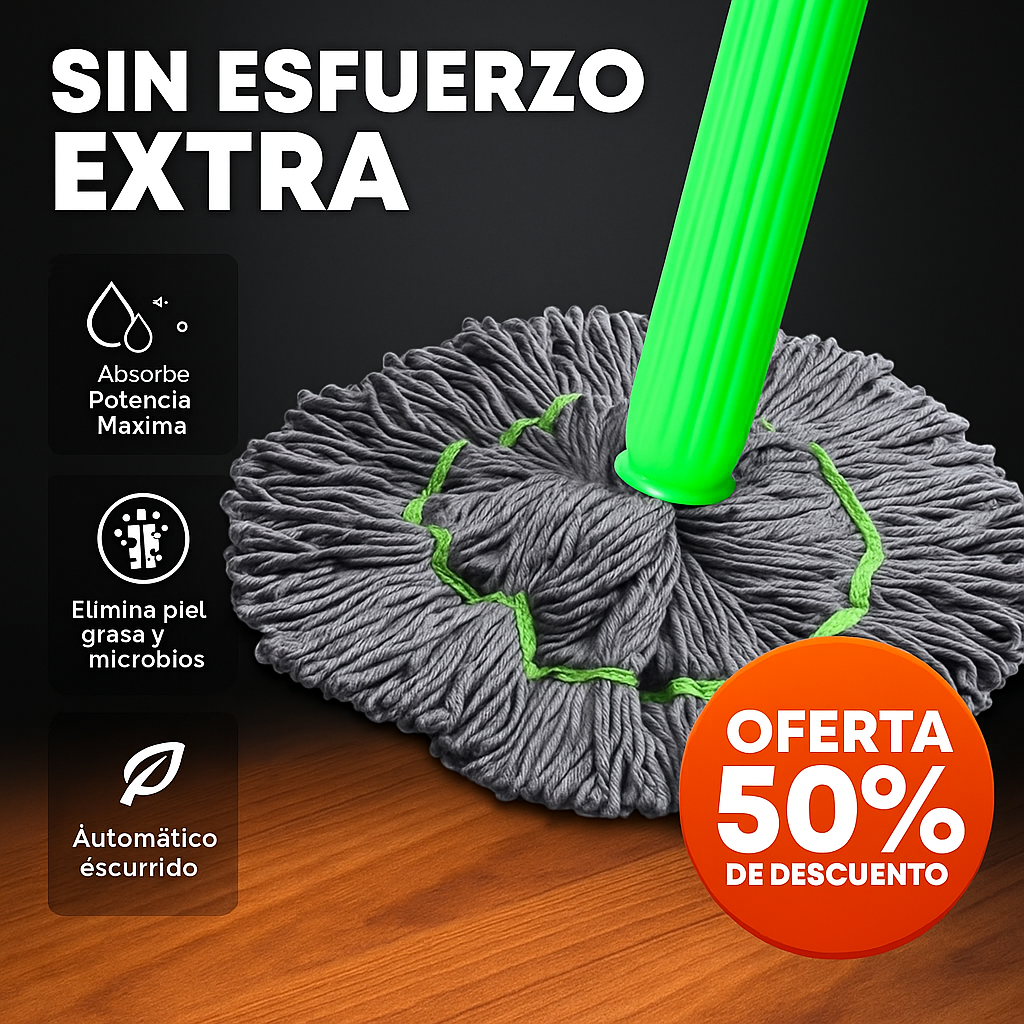 TRAPEADORA DE GIRO RÁPIDO CLEAN PRO™ CON GIRO AUTOMÁTICO