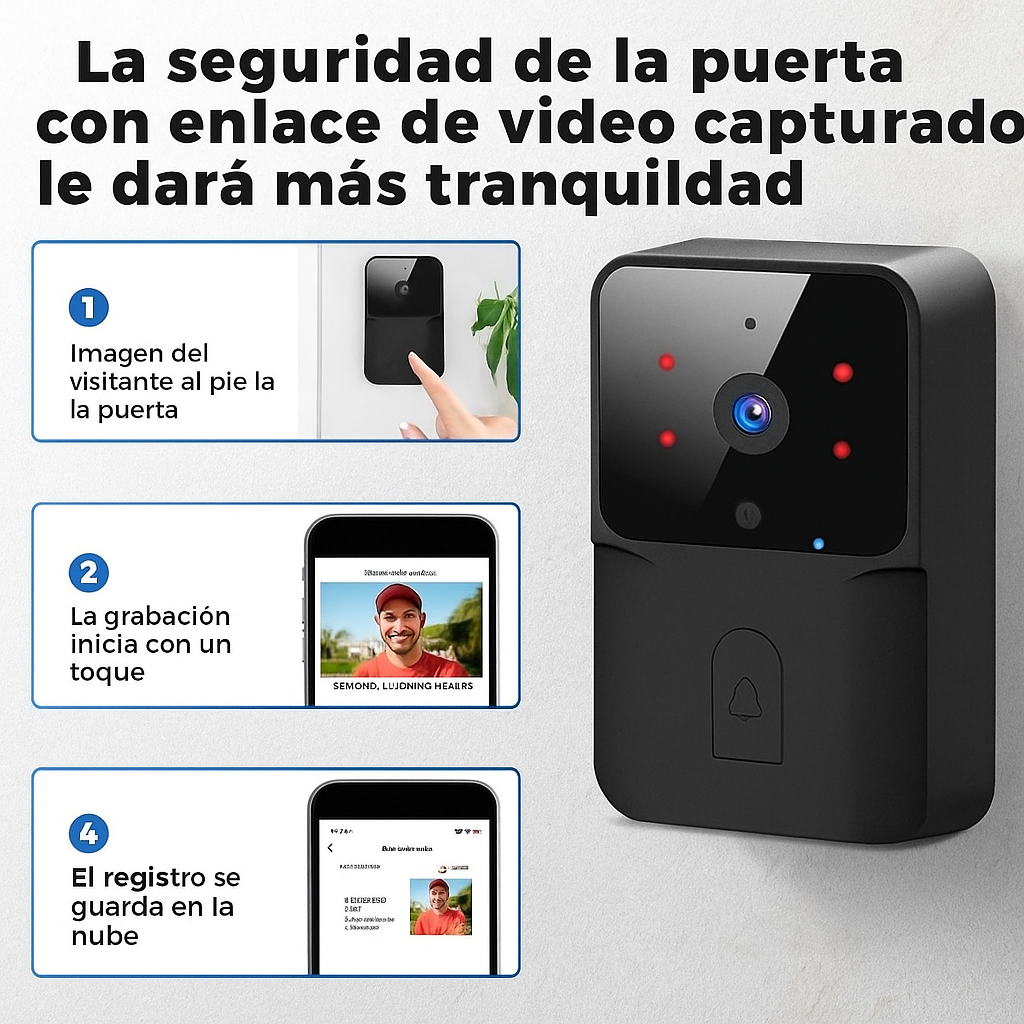 Timbre Inteligente con Cámara WiFi – Seguridad y comodidad en la puerta de tu casa