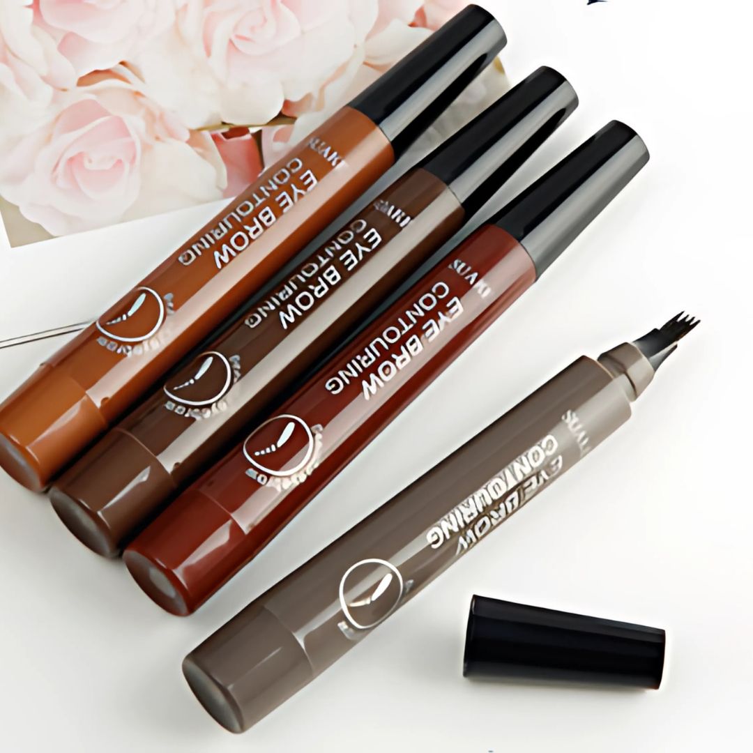 Lápiz de cejas DivineLook, 4 tonos, efecto tatuaje, resistente al agua