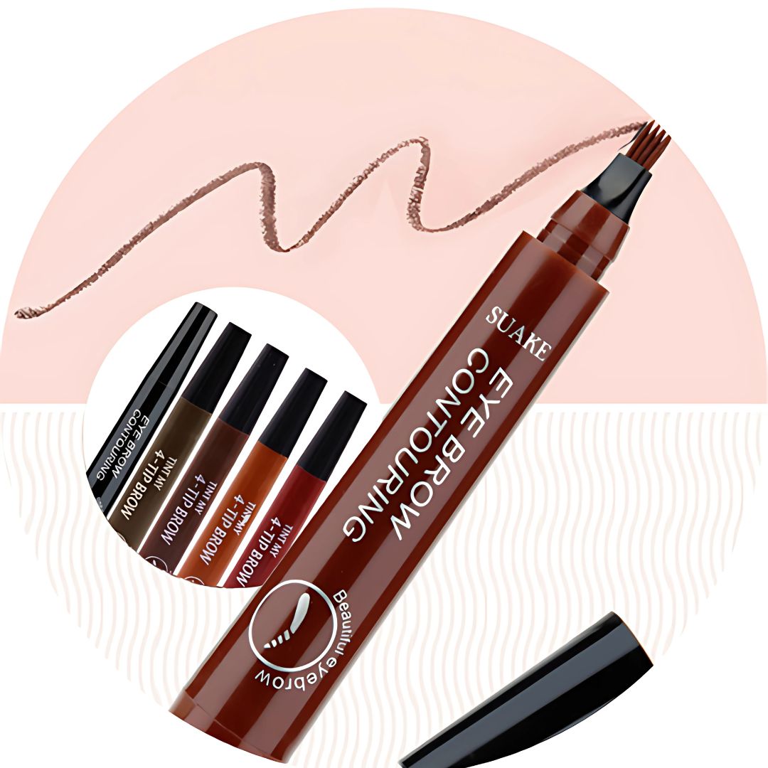 Lápiz de cejas DivineLook, 4 tonos, efecto tatuaje, resistente al agua