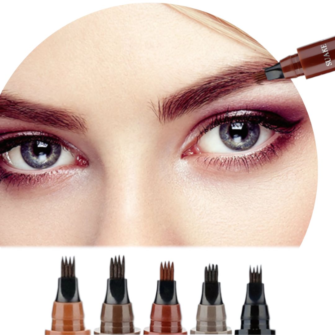 Lápiz de cejas DivineLook, 4 tonos, efecto tatuaje, resistente al agua