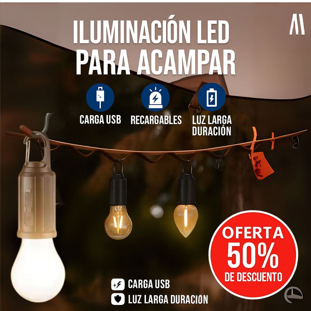 Bombillo LED Recargable – Ilumina tus aventuras y emergencias sin complicaciones