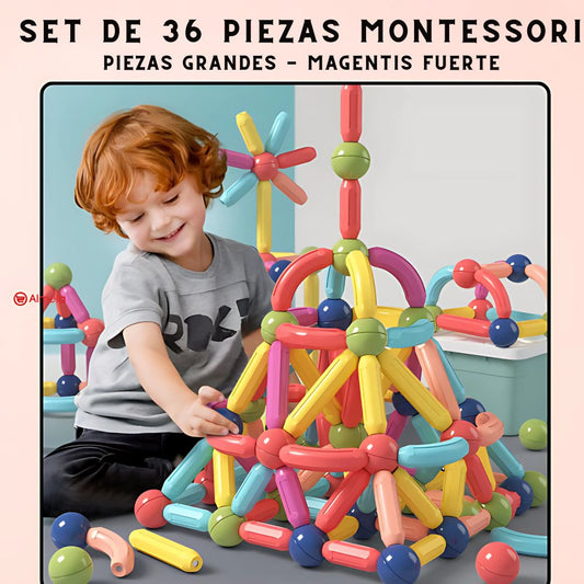 Juego de 36 piezas magneticas Montessori para niños