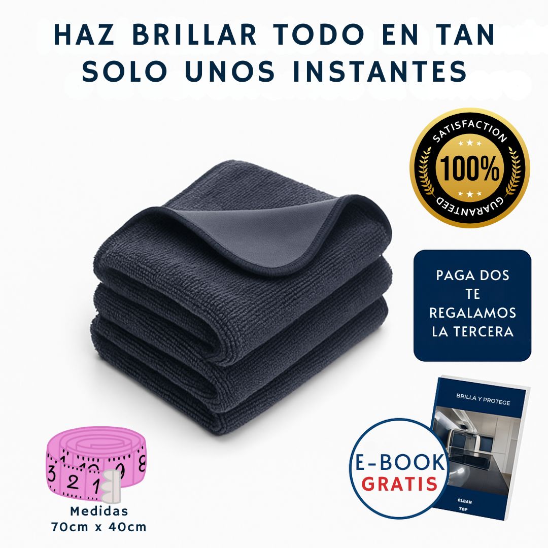 TotalClean - Paño de microfibra lleva uno y el segundo es GRATIS
