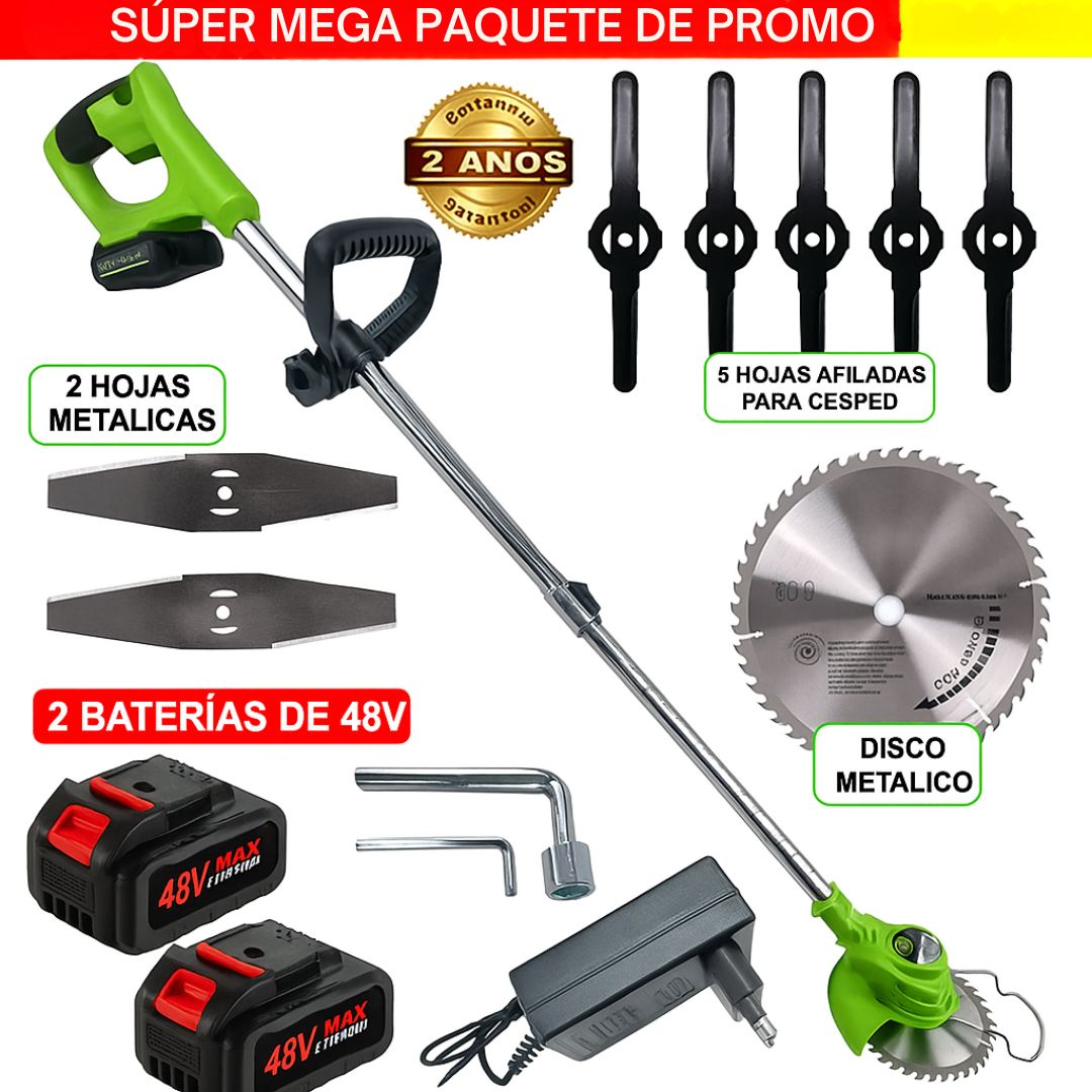 Motoguadaña Inalámbrica 800W con 2 Baterías de 48V – ¡Potencia, Precisión y Libertad de Movimiento!