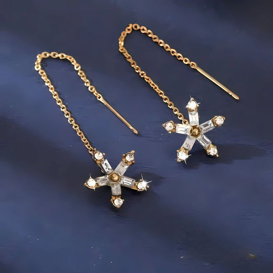 Pendientes de flores de diamantes