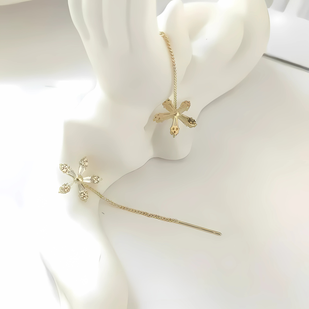 Pendientes de flores de diamantes